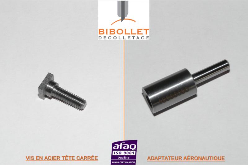 Sous-traitance décolletage vis en acier et d'adaptateur aéronautique